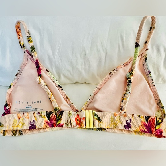Tropical Print Two piece Bikini Swimsuit Top M bottoms XL - Picture 3 of 8